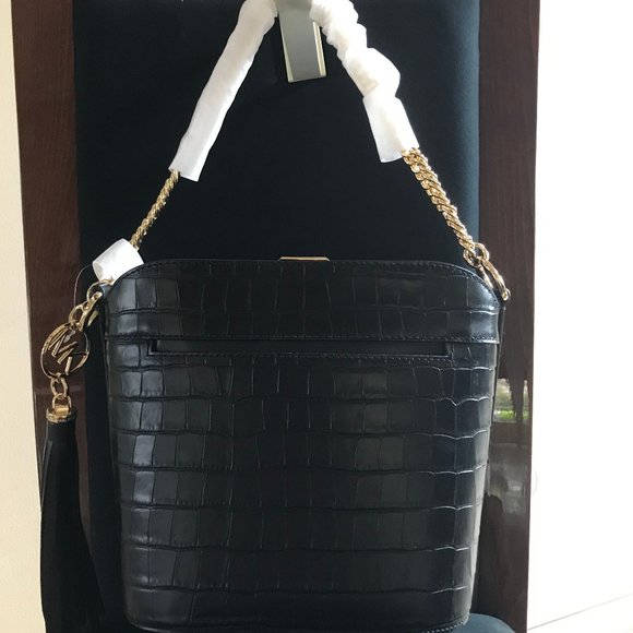 Michael Kors Bea Med Croc-Embossed Leather Handbag - Picture 2 of 2